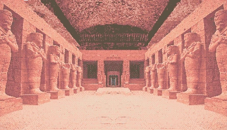 Temple of the Jackal character and rotating chamber artwork